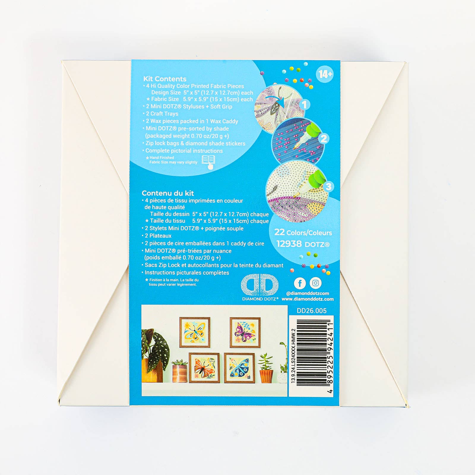 Product packaging with a blue label on a white background