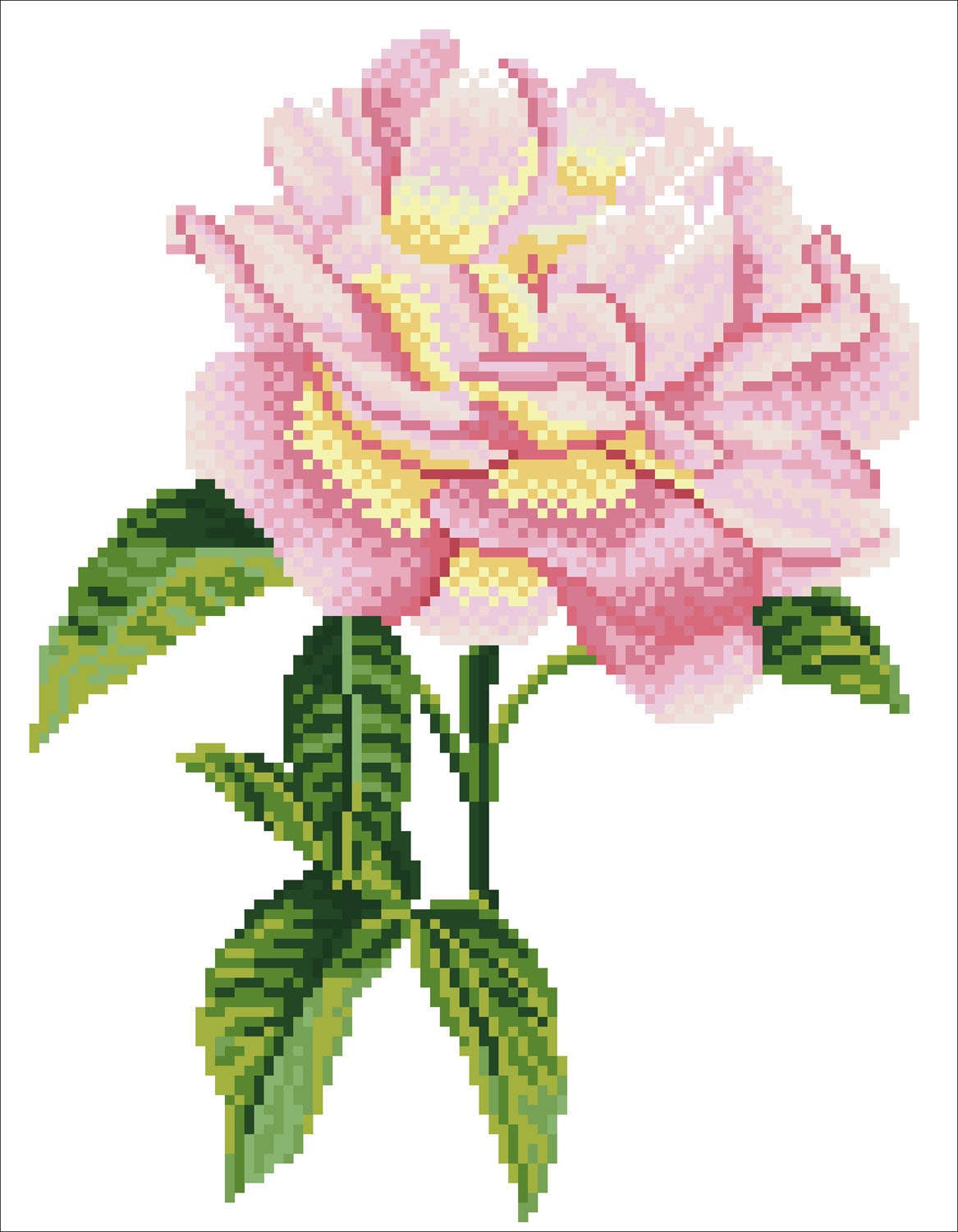 Pink Rose diamond painting close-up