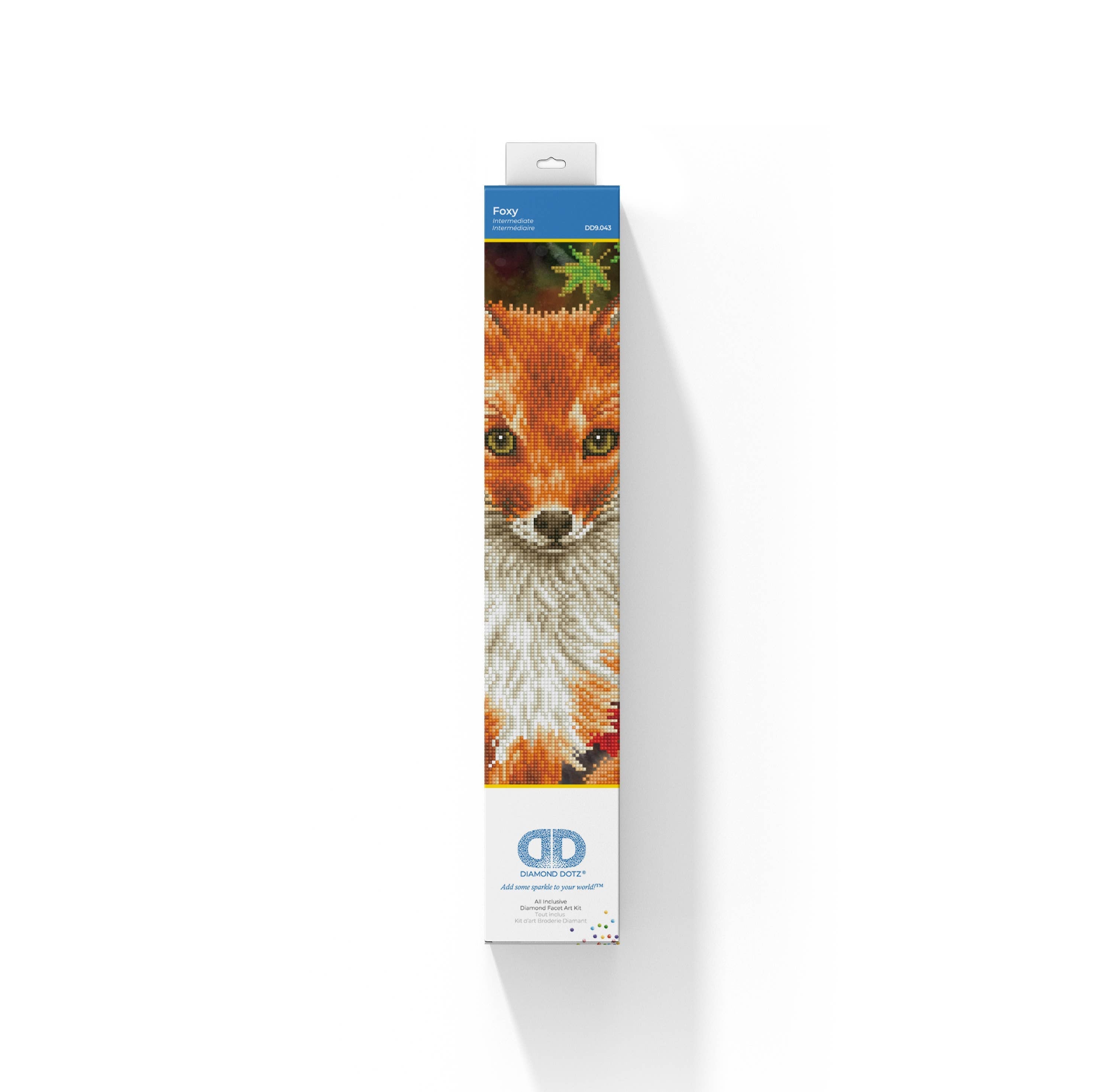 Packaging with a fox illustration on a white background