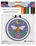 Bucilla Mindful Stitching counted cross stitch kit with bee design on packaging