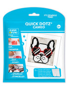 Quick Dotz Cameo pixel art kit packaging with a dog design on a white background