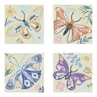 Four colorful butterfly illustrations on a white background