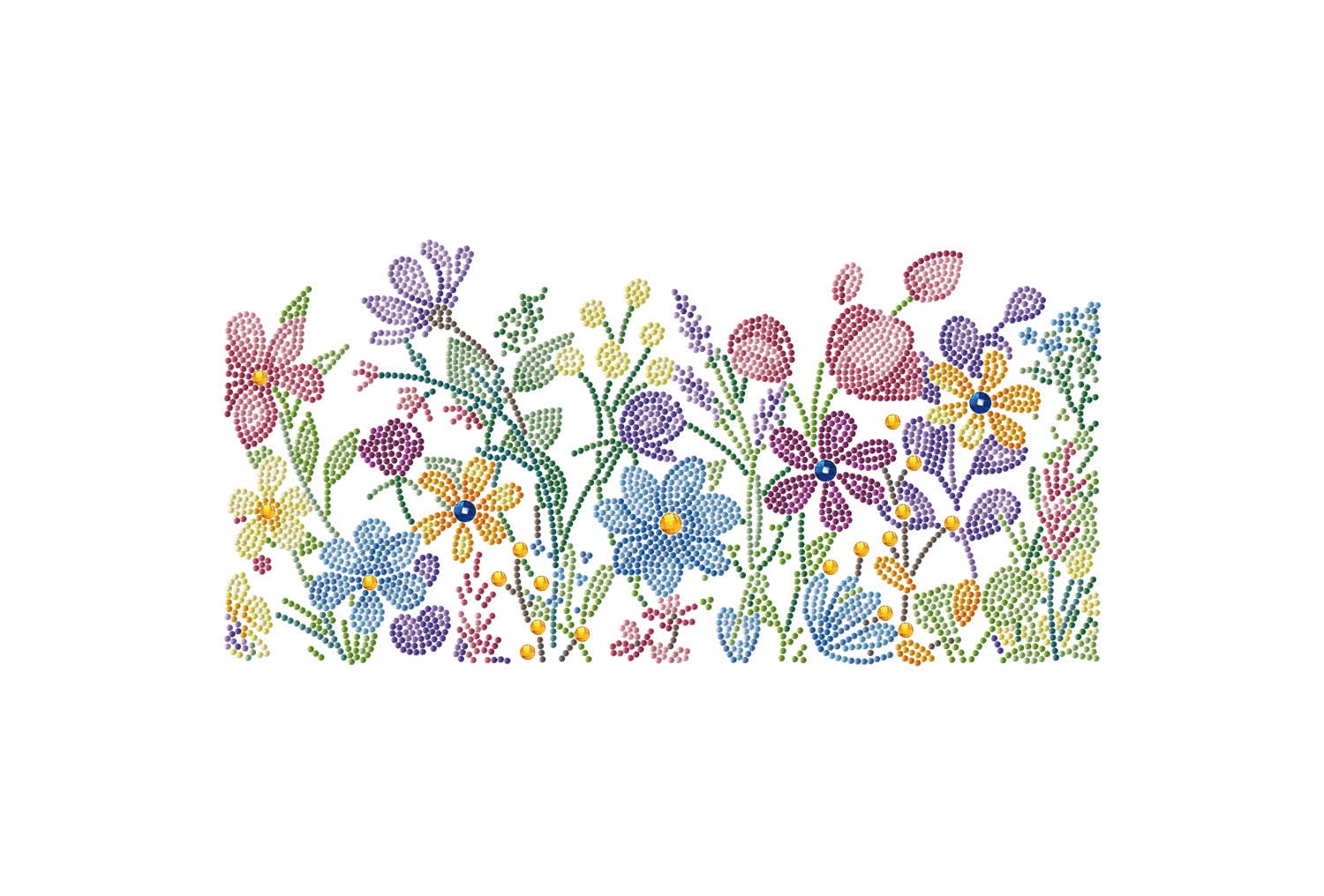 Colorful floral pattern on a white background