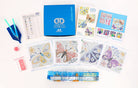 Collection of mini dotz diamond painting kits with colorful designs on a white background