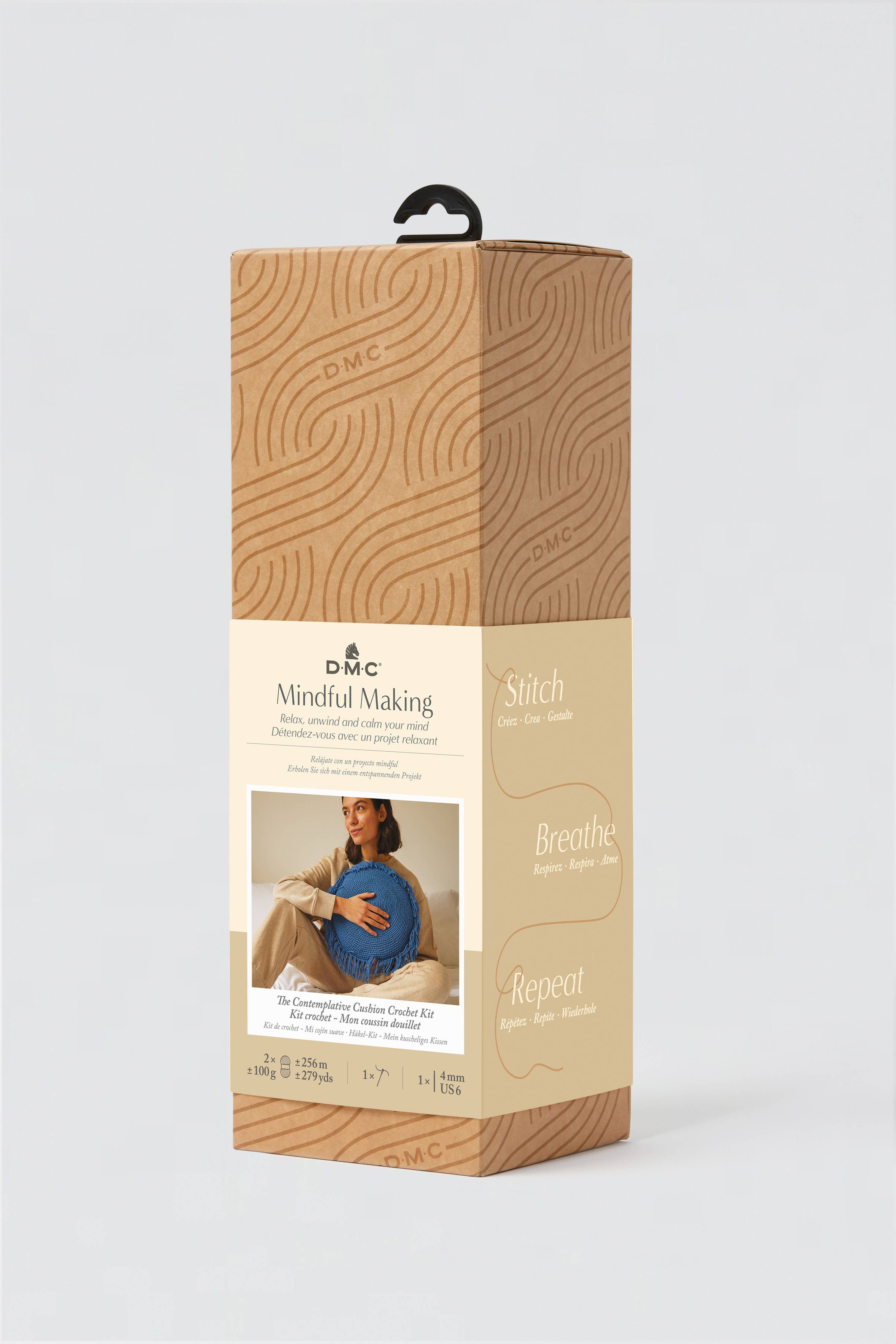 DMC Mindful Making craft kit packaging on a light gray background