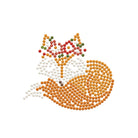 Fox design made with small colored beads on a white background