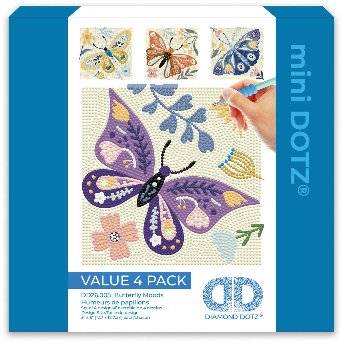 Diamond Dotz mini value 4 pack with butterfly designs on packaging