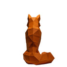 Geometric fox sculpture on a white background
