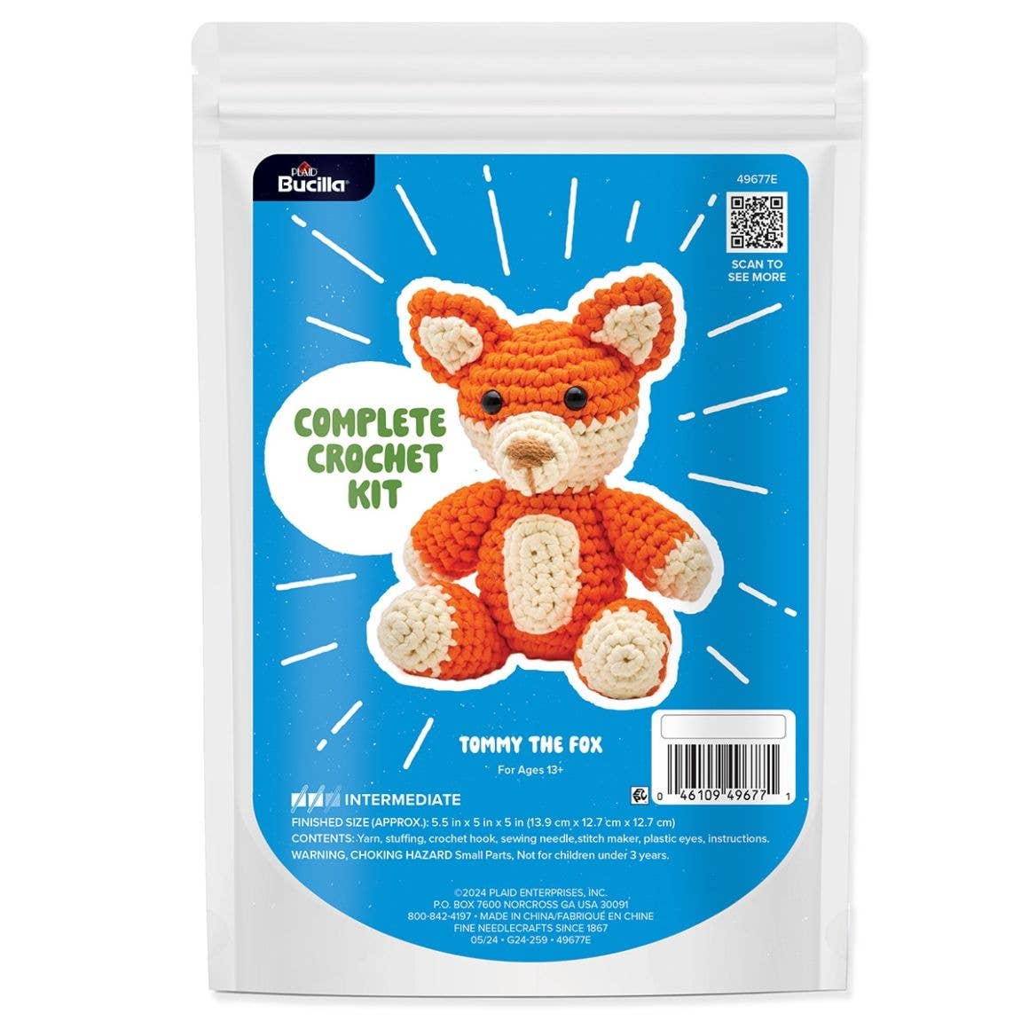 Bucilla ® Amigurumi Crochet Kit - Tommy the Fox 5