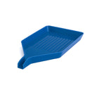 Blue plastic dustpan on a white background