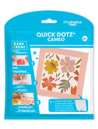 Quick Dotz Cameo craft kit packaging with floral design and step-by-step instructions.